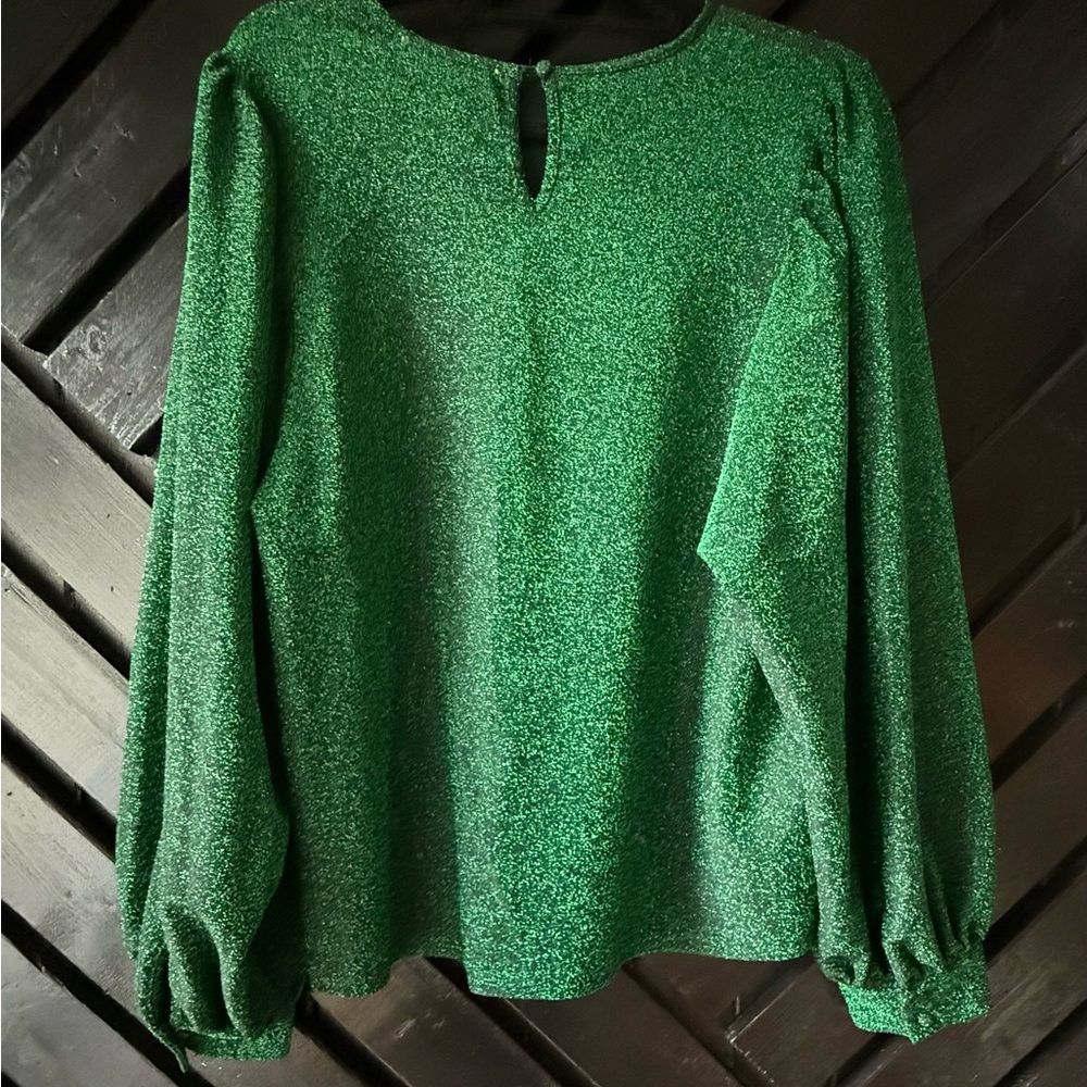Boutique Sparkling Green Women's Blouse - Picture 3 of 5
